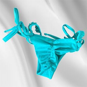 FJSWIM Handmade Womens Bikini Bottom Green Adjustable Size Large‎ Swim Beach